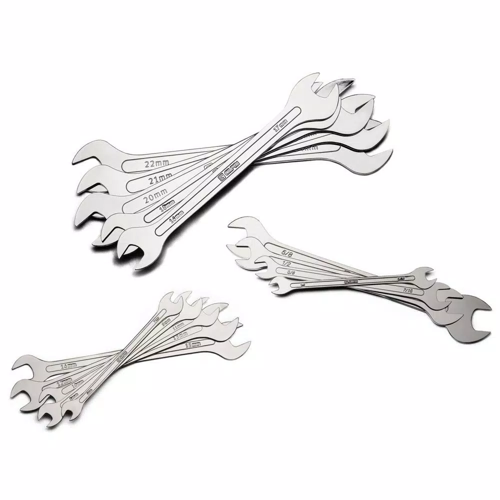 Best Sale ⌛ Capri Tools Metric And SAE Super-Thin Open End 🔧 Wrench Set (14-Piece) 🤩