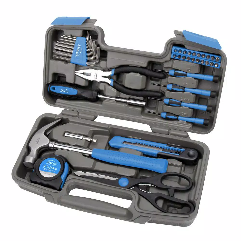 Budget 🔥 Apollo Home Tool Set In Blue (39-Pieces) 🎁
