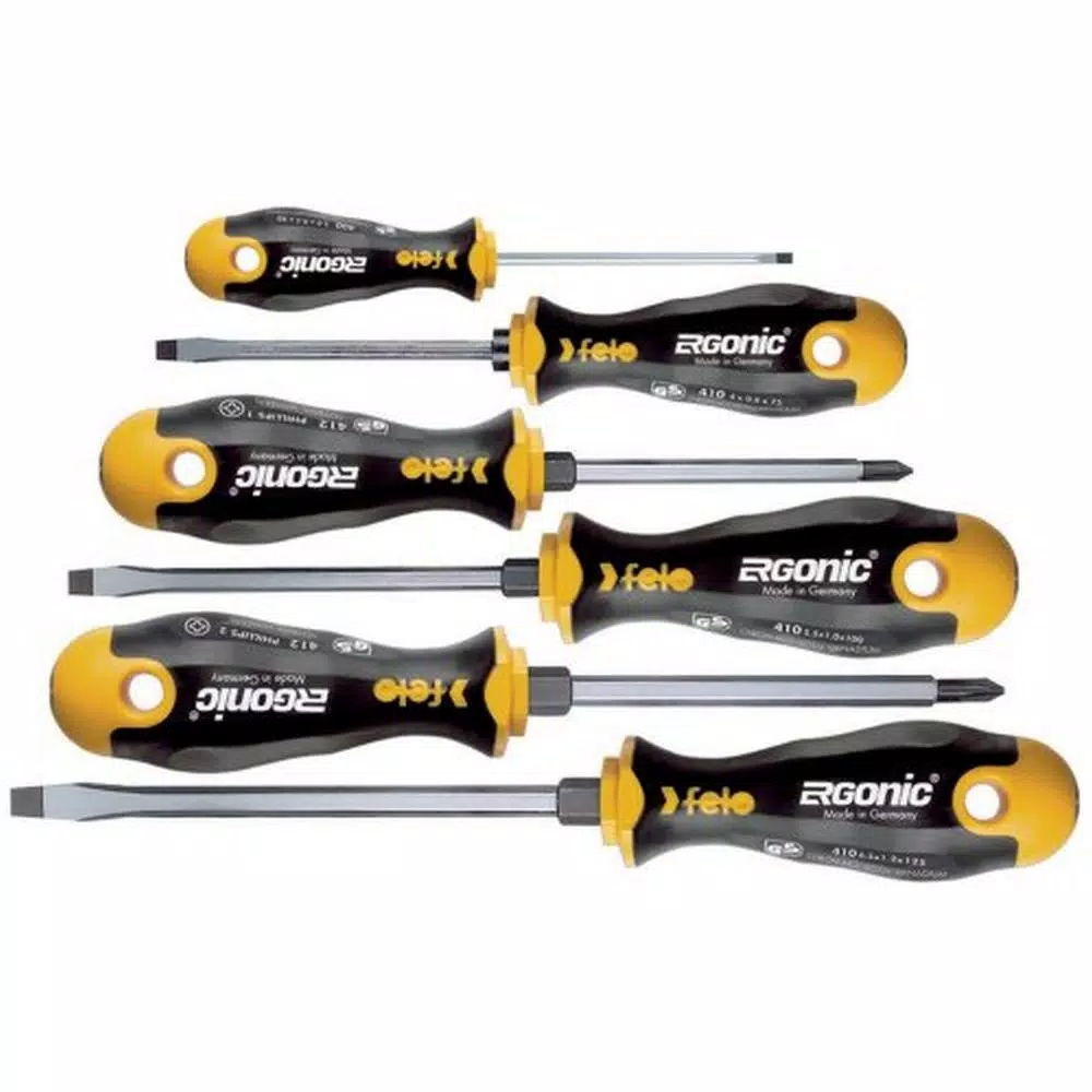 New 🎉 Felo Slotted And Phillips Ergonic Screwdriver Set (6-Piece) 🛒