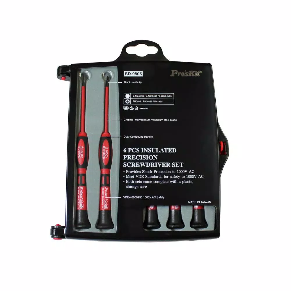 Discount ⭐ Pro'sKit Pro’sKit Insulated Precision Screwdriver Set (6-Piece) 😍