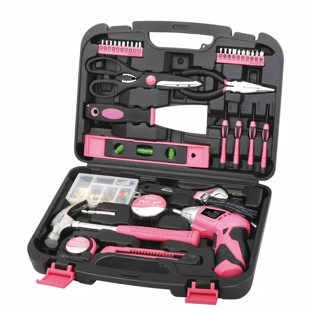 Flash Sale 🛒 Apollo 135-Piece Home Tool Kit In Pink 🔥