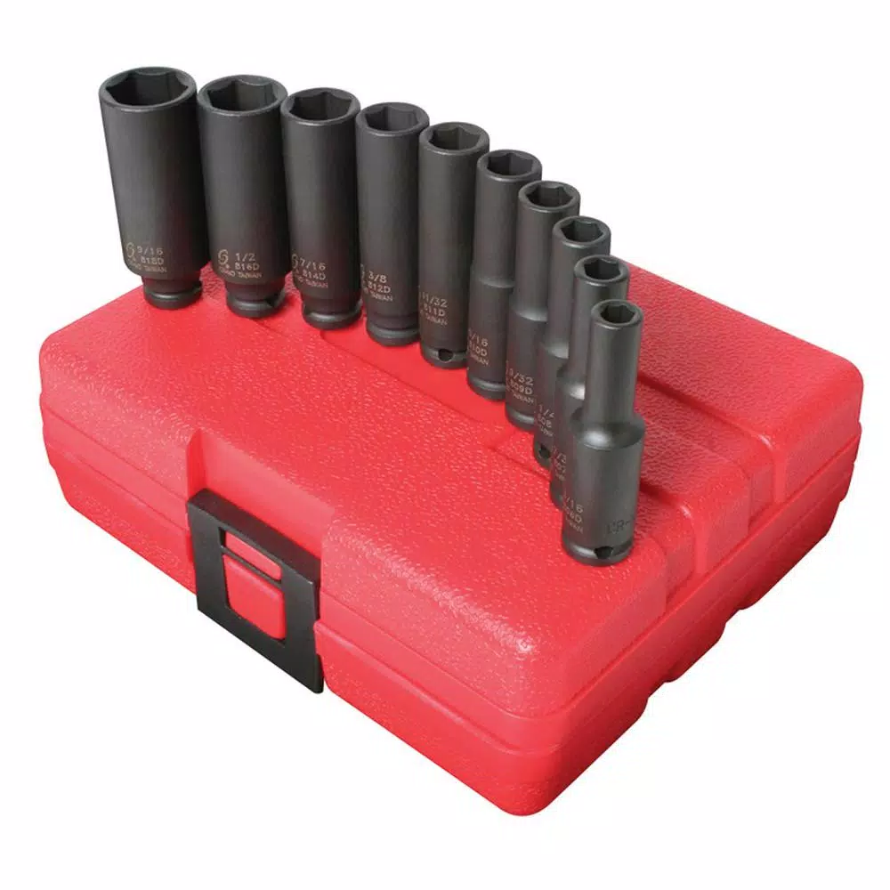Outlet ✔️ SUNEX TOOLS 1/4 In. Drive Deep SAE Impact Socket Set (10-Piece) ⭐