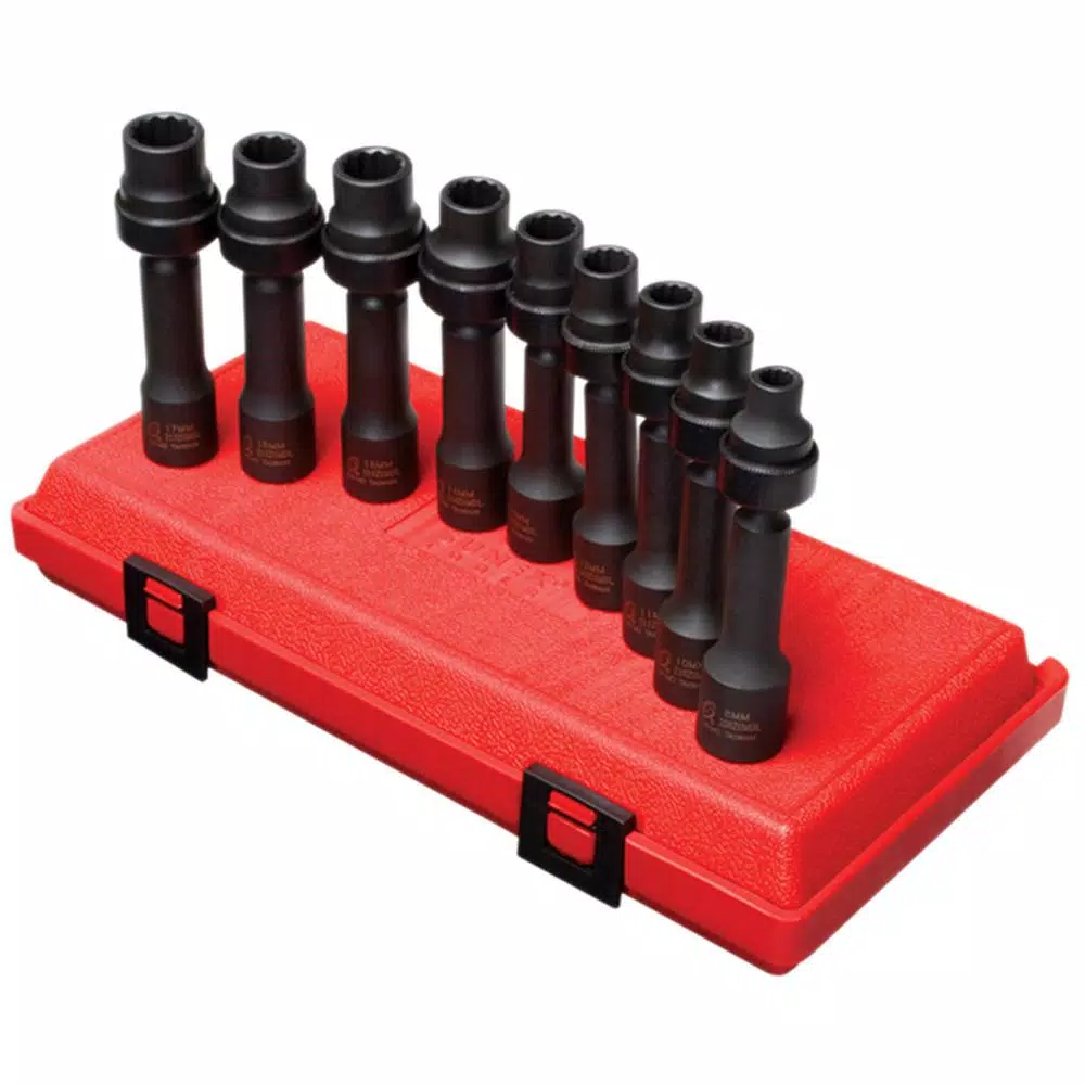 New 🧨 SUNEX TOOLS 1/2 In. Drive Metric Driveline Socket Set (9-Piece) ⭐