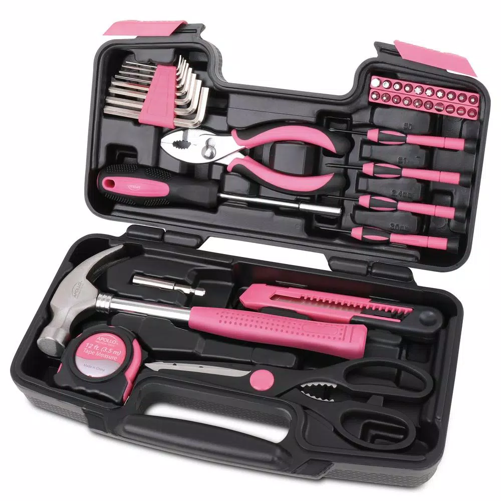 Best Sale 🎉 Apollo General Tool Set In Pink (39-Piece) 😀 -hand-tool-sets Sales unnamed file 1533