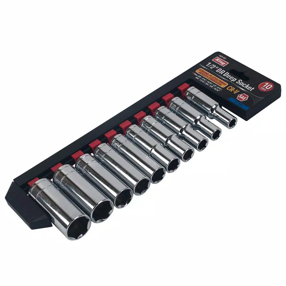 Best deal 🎉 KING 1/2 In. Drive Standard Deep Socket Set (10-Piece) ✔️
