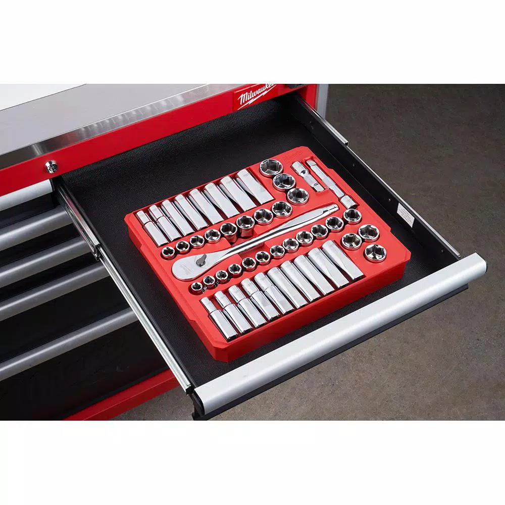 Discount π Milwaukee 1/2 In. Drive SAE/Metric Ratchet And Socket Mechanics Tool Set With SAE Combination Ratcheting π§ Wrench Set (62-Piece) π 9 Discount π Milwaukee 1/2 In. Drive SAE/Metric Ratchet And Socket Mechanics Tool Set With SAE Combination Ratcheting π§ Wrench Set (62-Piece) π - Image 7