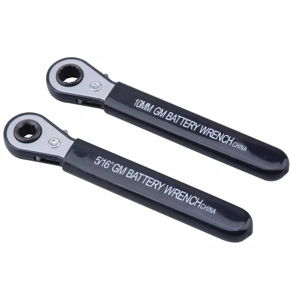 New ✔️ Steel Core 5/16 In. And 10 In. Side Terminal Battery Reversible Ratchet 🔧 Wrench With Long Insulated Handle (2-Piece) 👍