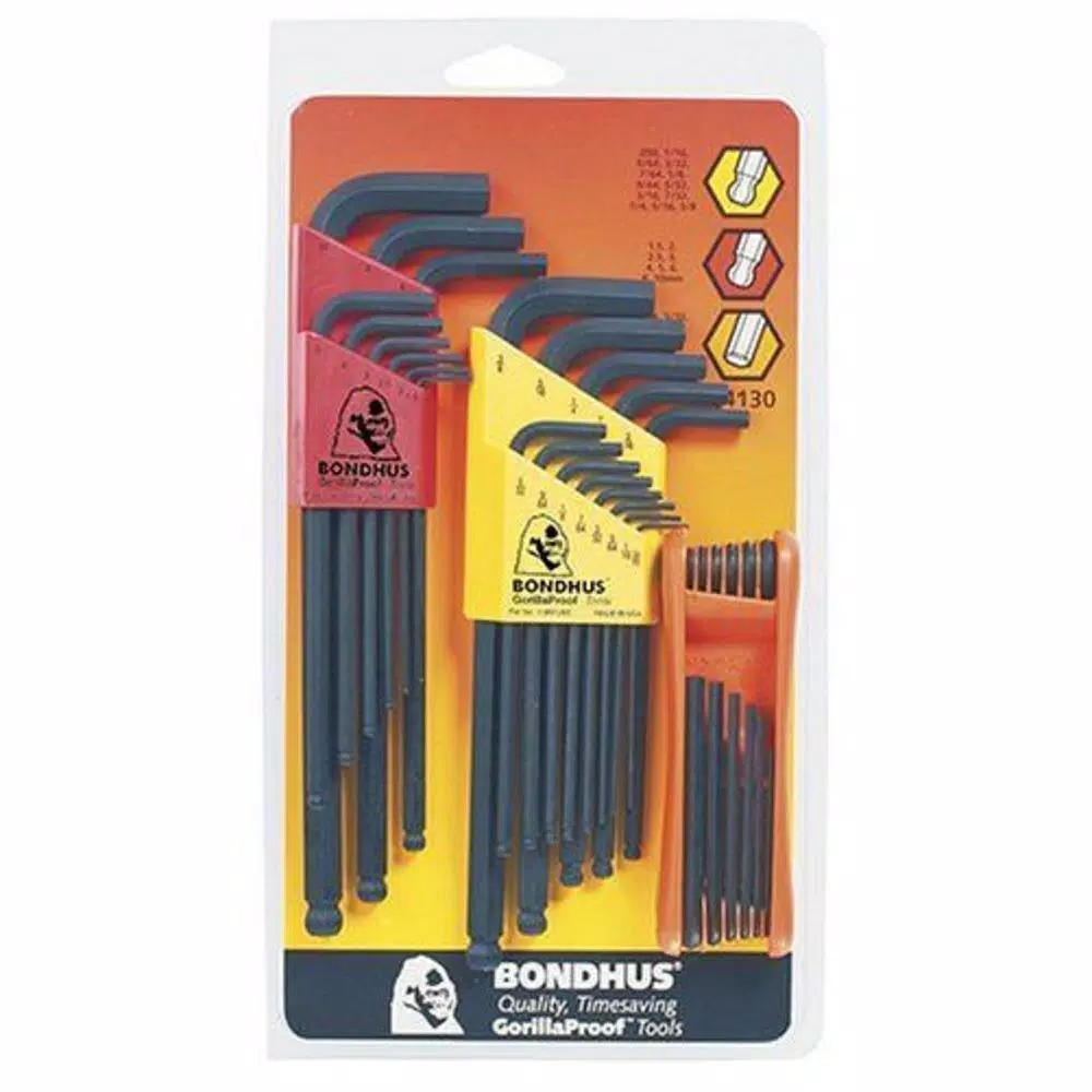 Best Sale π Bondhus Standard And Metric Ball End L-Wrench Sets And Hex Fold Up Tool With Standard And Metric Sizes (34-Piece) π―