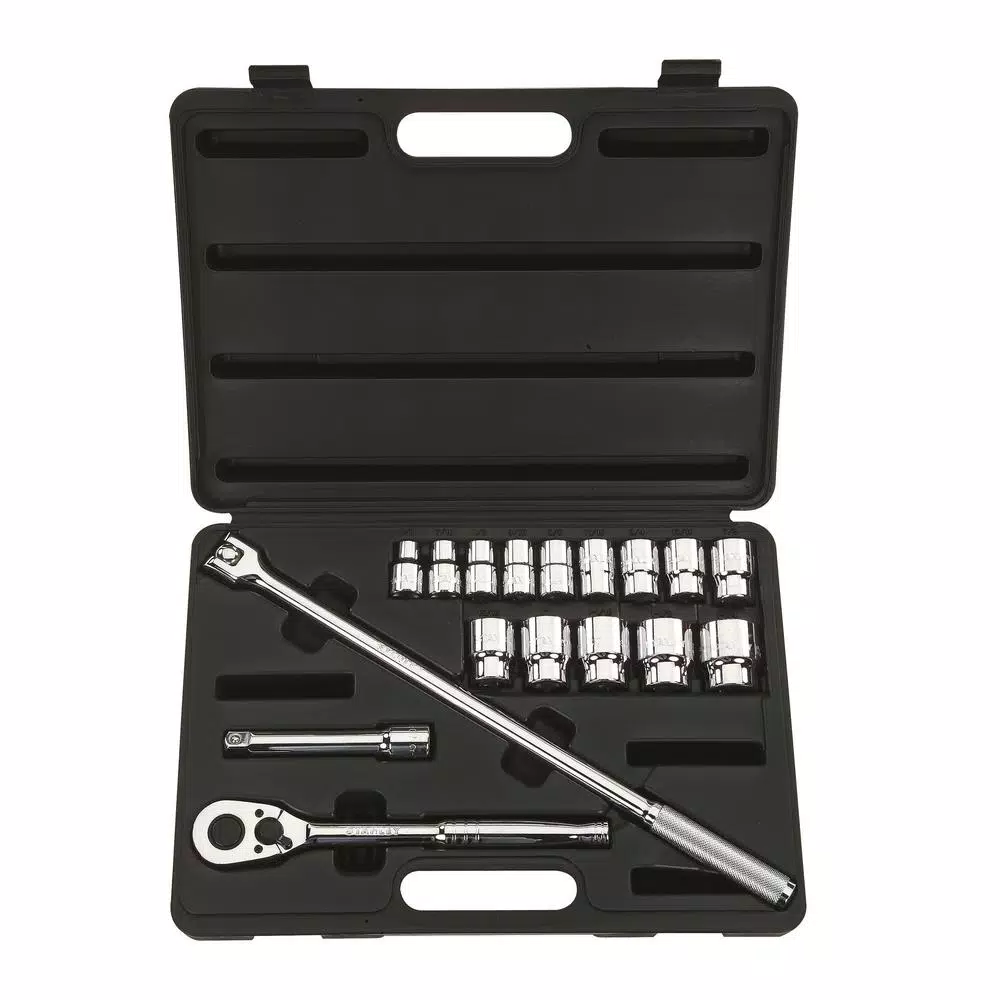 Discount 😍 Stanley 1/2 In. Drive SAE Socket Set (17-Piece) 👍