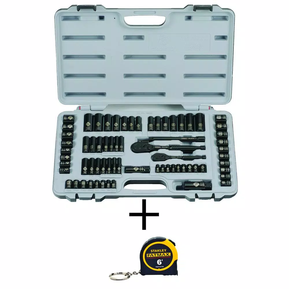 Deals π Stanley 1/4 In. & 3/8 In. Drive Black Chrome Laser Etched SAE Mechanics Tool Set (69-Piece) W/FATMAX 6 Ft. Tape Measure π 7 Deals π Stanley 1/4 In. & 3/8 In. Drive Black Chrome Laser Etched SAE Mechanics Tool Set (69-Piece) W/FATMAX 6 Ft. Tape Measure π - Image 5