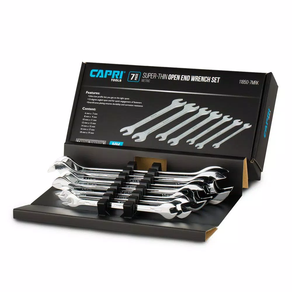 Flash Sale 😍 Capri Tools Metric Super-Thin Open End 🔧 Wrench Set (7-Piece) 🌟