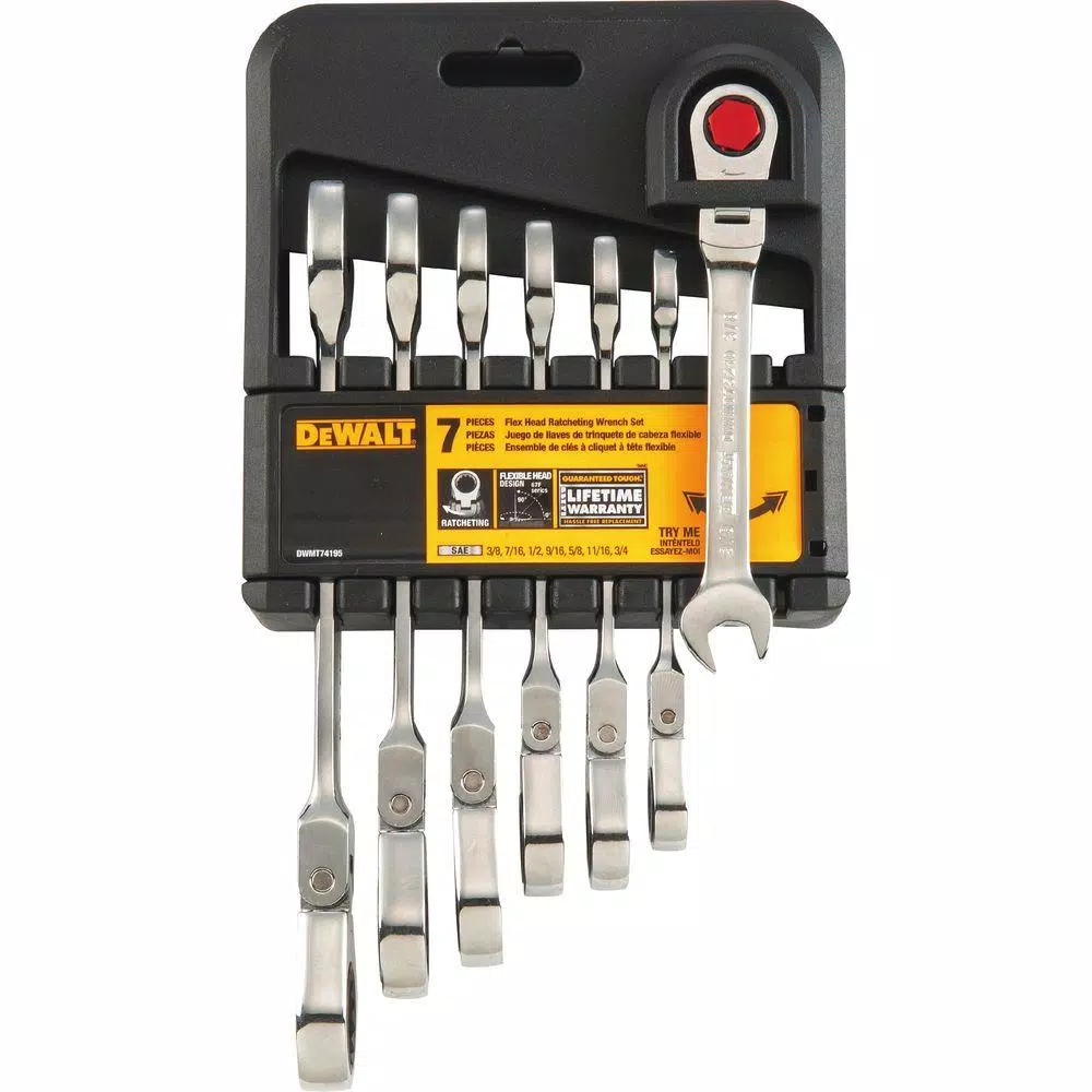 Outlet π DEWALT SAE Ratcheting Flex Head Combination π§ Wrench Set (7-Piece) π