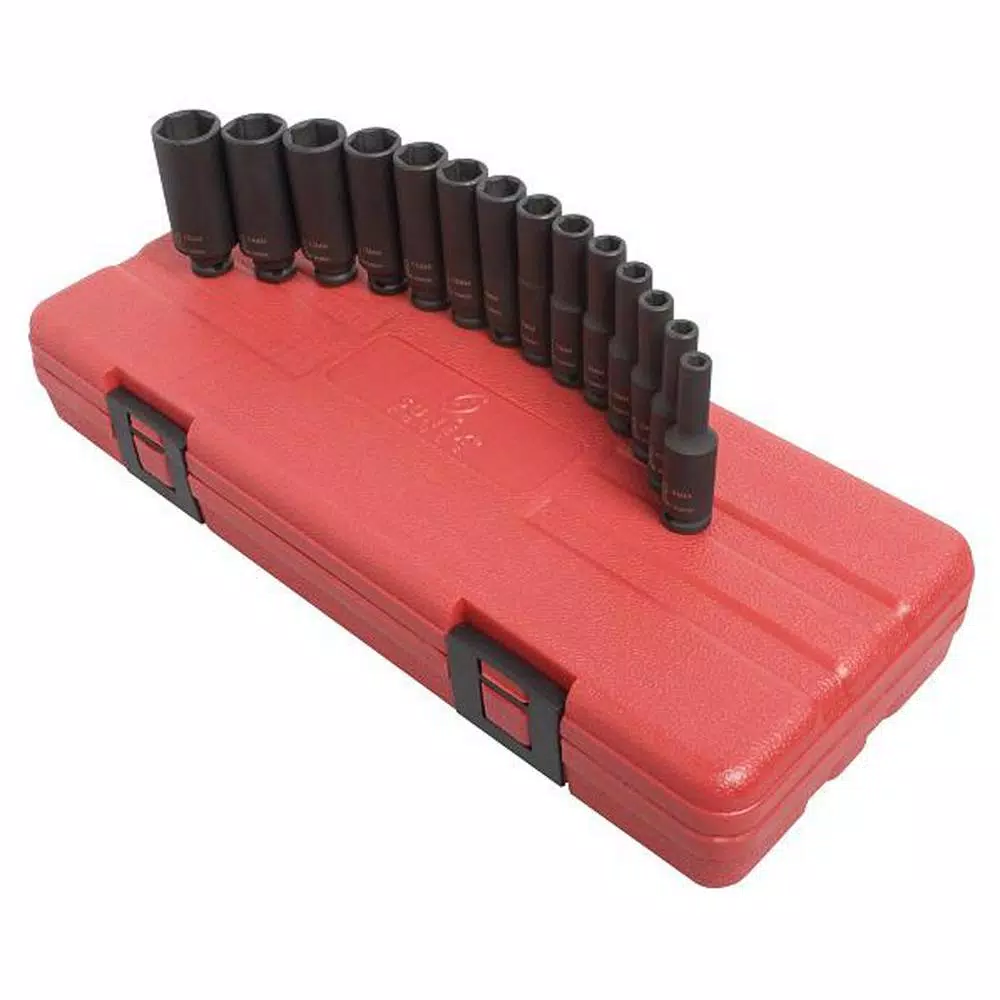 Outlet ✨ SUNEX TOOLS 1/4 In. Drive Deep Metric Magnetic Impact Socket Set (14-Piece) ✔️