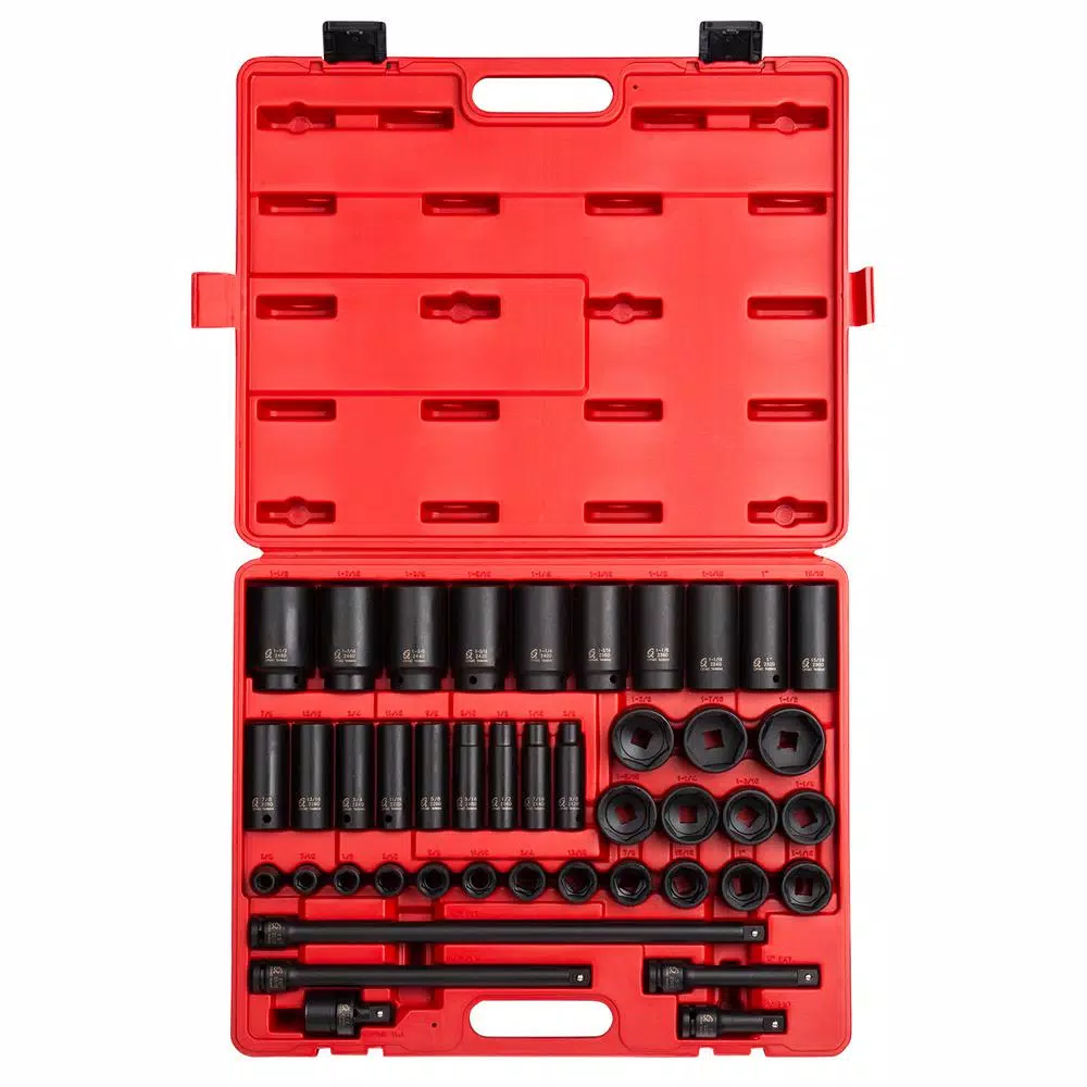 Discount ✔️ SUNEX TOOLS 1/2 In. Drive SAE Master Impact Socket Set (43-Piece) 👍