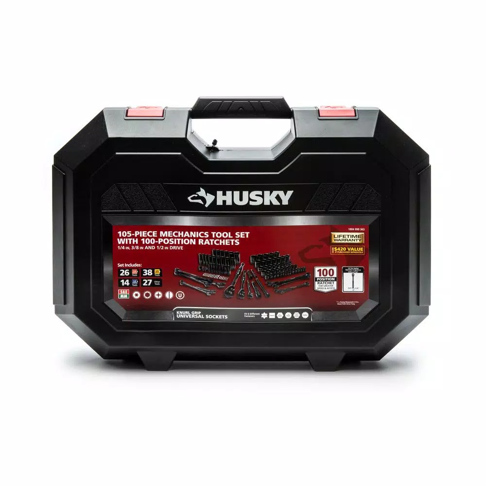 Promo π― Husky 1/4 In., 3/8 In. And 1/2 In. SAE Drive 100-Position Universal And Metric Mechanics Tool Set (105-Piece) π― 8 Promo π― Husky 1/4 In., 3/8 In. And 1/2 In. SAE Drive 100-Position Universal And Metric Mechanics Tool Set (105-Piece) π― - Image 6