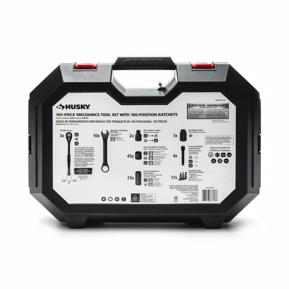 Promo π― Husky 1/4 In., 3/8 In. And 1/2 In. SAE Drive 100-Position Universal And Metric Mechanics Tool Set (105-Piece) π― 9 Promo π― Husky 1/4 In., 3/8 In. And 1/2 In. SAE Drive 100-Position Universal And Metric Mechanics Tool Set (105-Piece) π― - Image 7