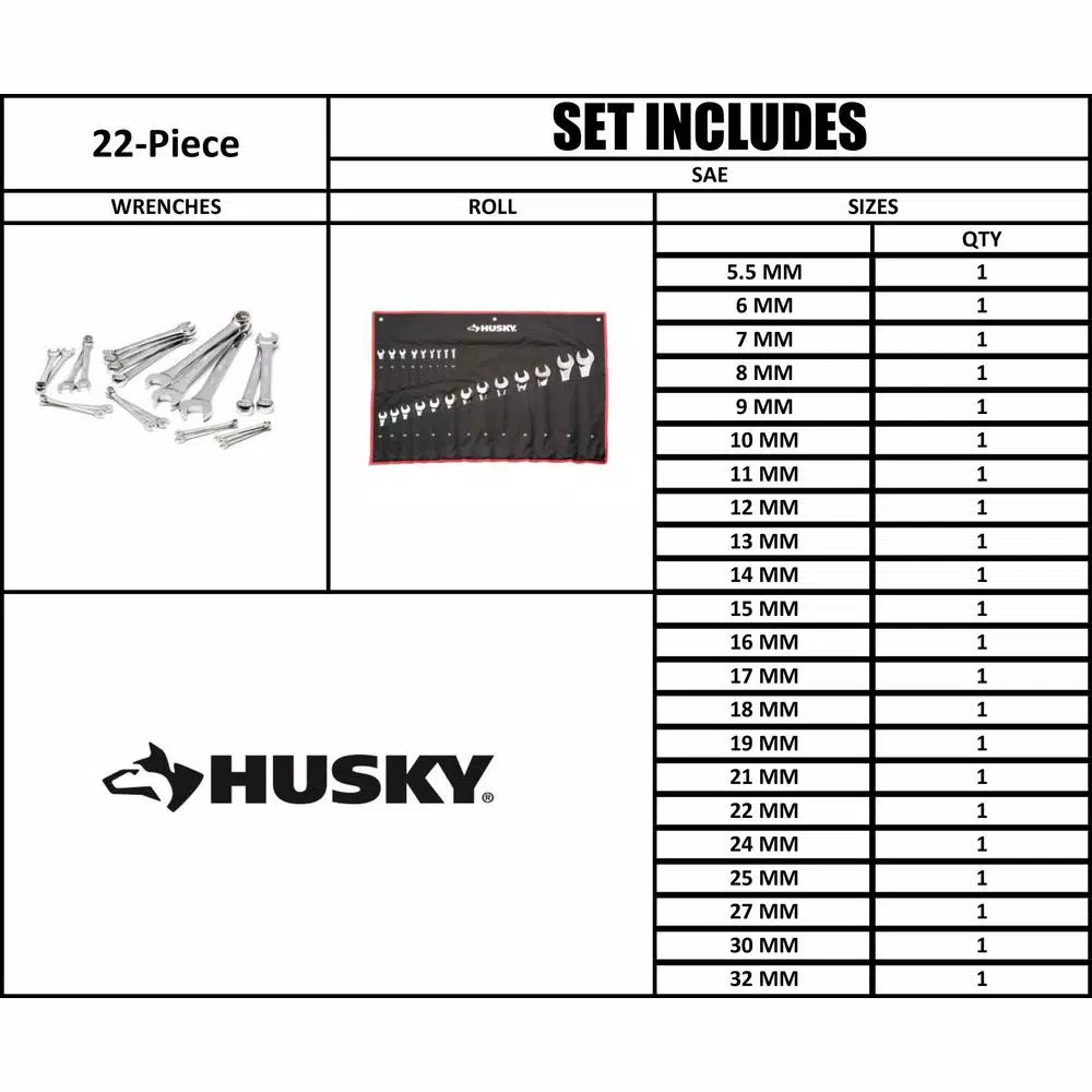 Discount π Husky Master Metric Combo π§ Wrench Set (22-Piece) π€© 9 Discount π Husky Master Metric Combo π§ Wrench Set (22-Piece) π€© - Image 7
