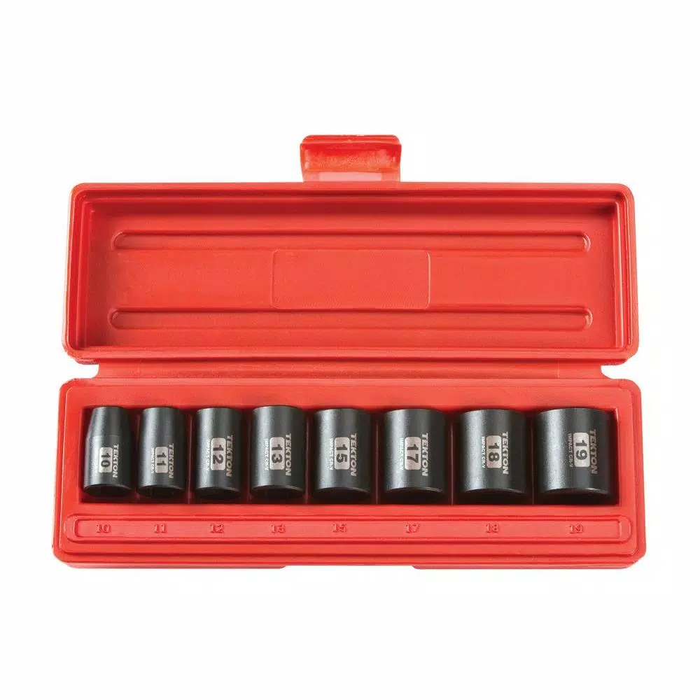 Promo 🧨 TEKTON 3/8 In. Drive 10-19 Mm 6-Point Shallow Impact Socket Set 🛒
