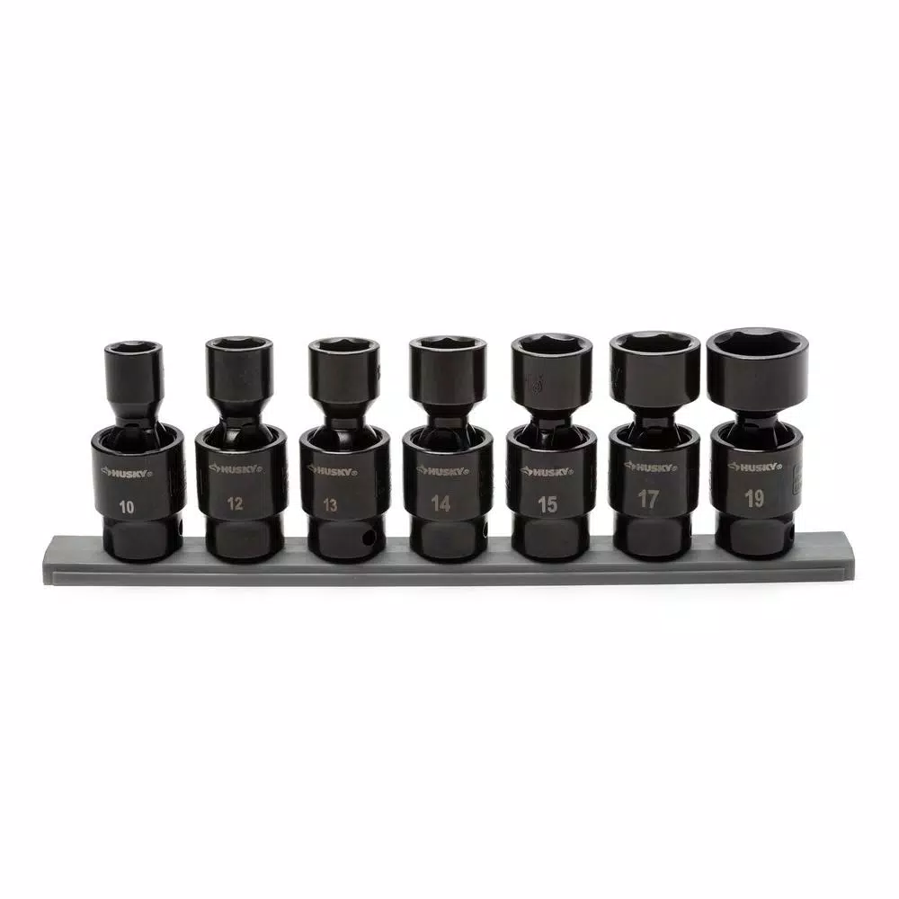 Outlet 🔔 Husky 3/8 In. Drive Metric Pinless Universal Impact Socket Set (7-Piece) 🥰