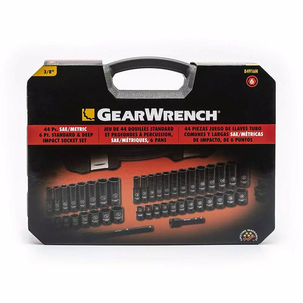Brand new π GEARWRENCH 3/8 In. Drive SAE/Metric Std./Deep Impact Socket Set (44-Piece) π 6 Brand new π GEARWRENCH 3/8 In. Drive SAE/Metric Std./Deep Impact Socket Set (44-Piece) π - Image 4