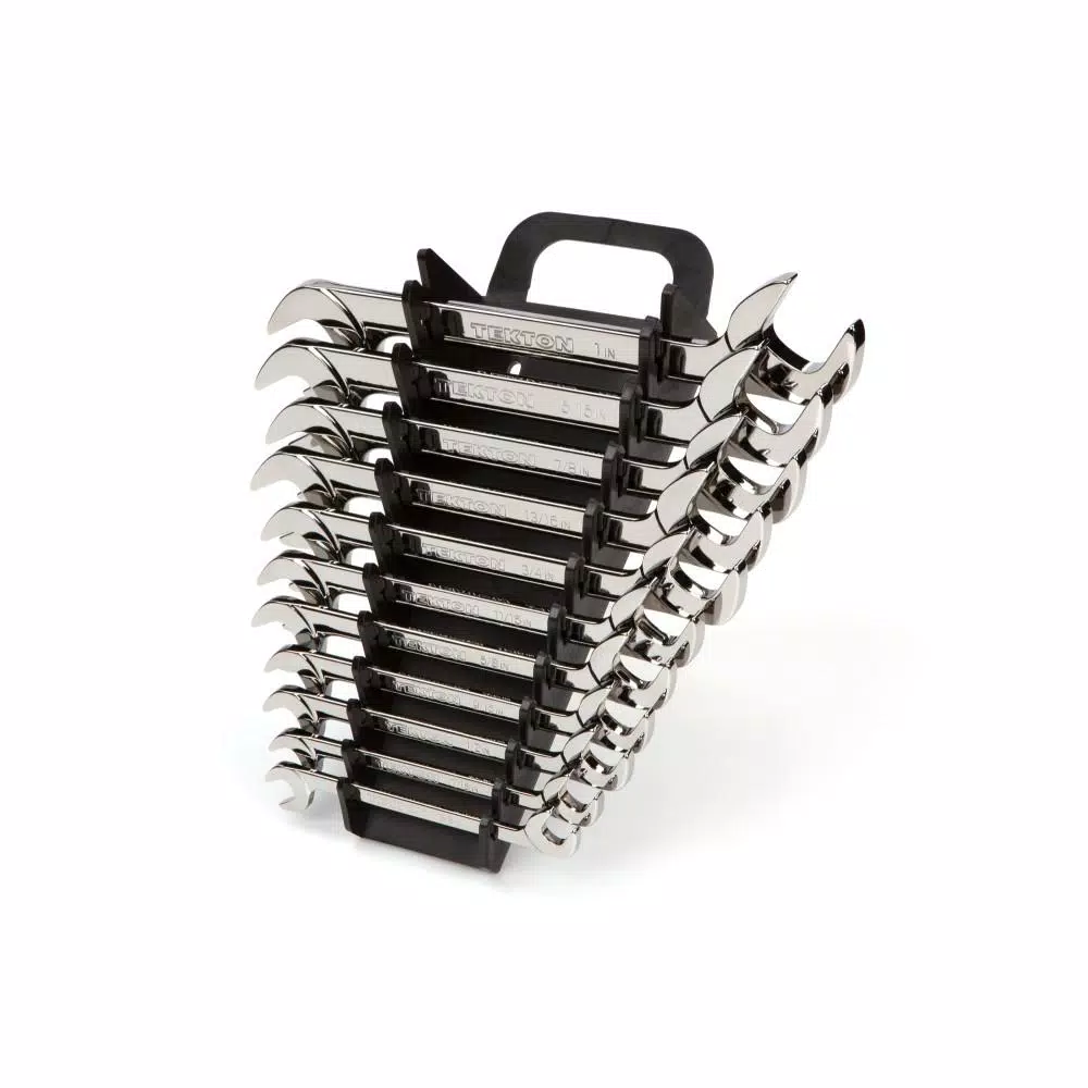 Promo 💯 TEKTON 3/8 In. To 1 In. Angle Head Open End 🔧 Wrench Set Keeper (11-Piece) 🎉