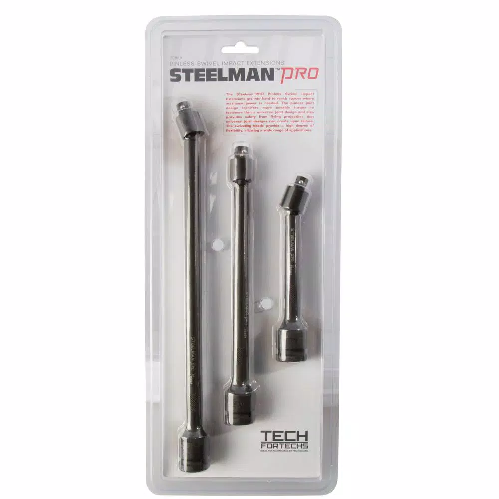 New π STEELMAN PRO 6 In., 9 In. And 12 In. L Swivel Head 1/2 In. To 3/8 In. Drive Impact Extension Adapter Set (3-Piece) π 6 New π STEELMAN PRO 6 In., 9 In. And 12 In. L Swivel Head 1/2 In. To 3/8 In. Drive Impact Extension Adapter Set (3-Piece) π - Image 5