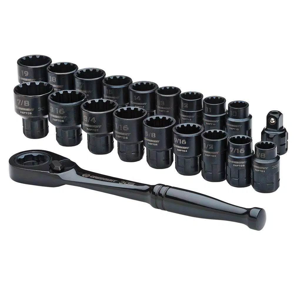 Deals 🤩 Crescent 3/8 In. Drive Pass-Thru X6 Ratchet And Socket Set (20-Piece) 😀