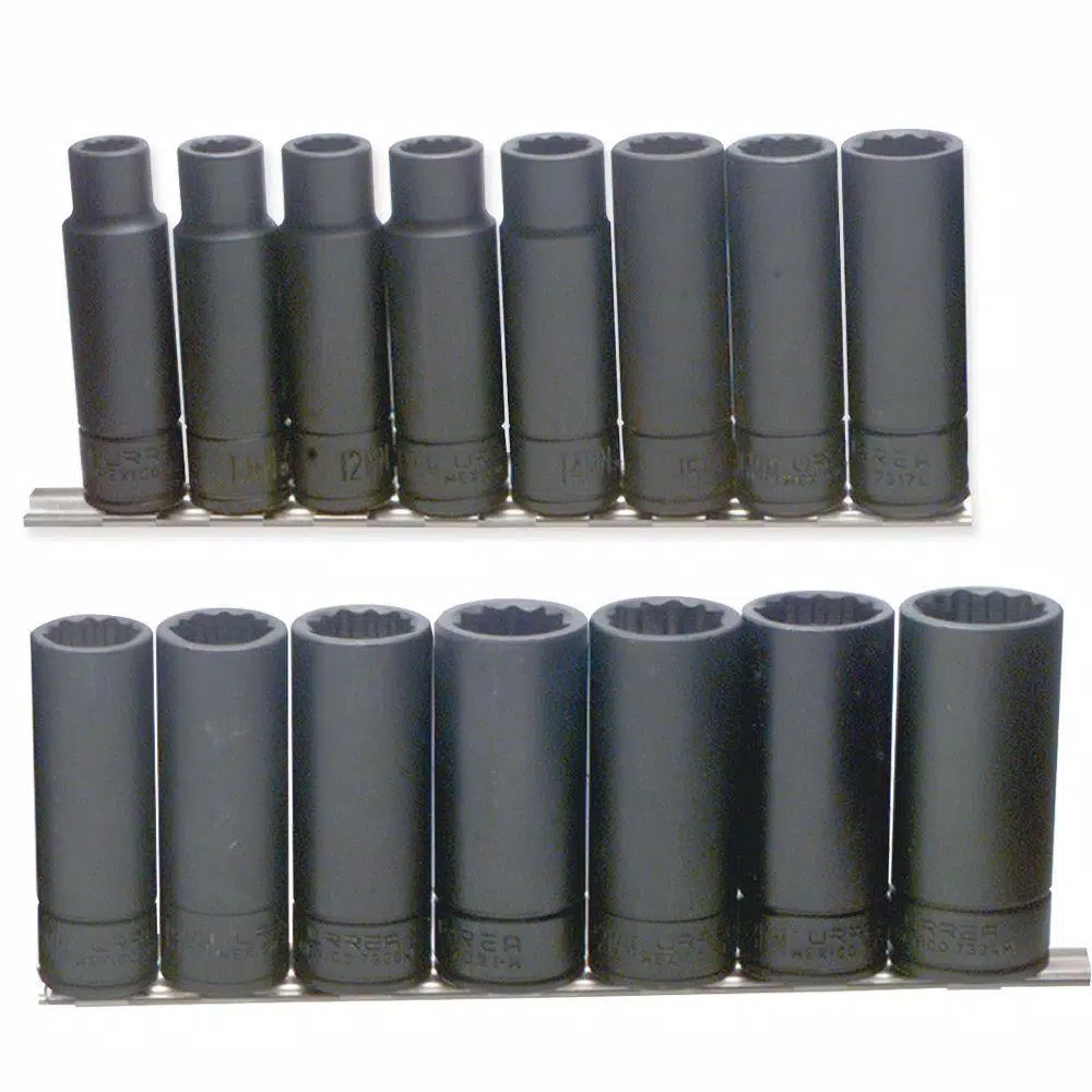 Brand new 🥰 URREA 1/2 In. Drive Deep Metric 12-Point Impact Socket Set (15-Piece) 😀