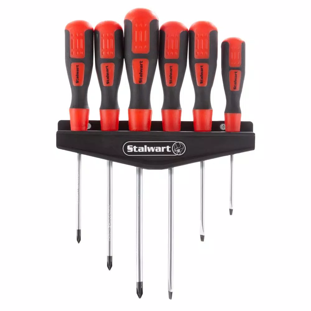 Best Sale ⌛ Stalwart Magnetic Tip Screwdriver Set With Hanging Storage Rack (6-Piece) 👏