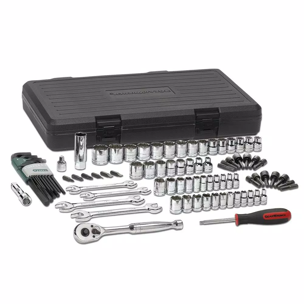 New 🔥 GEARWRENCH 1/4 In. And 3/8 In. Drive SAE/Metric Standard Mechanics Tool Set (88-Piece) 😉
