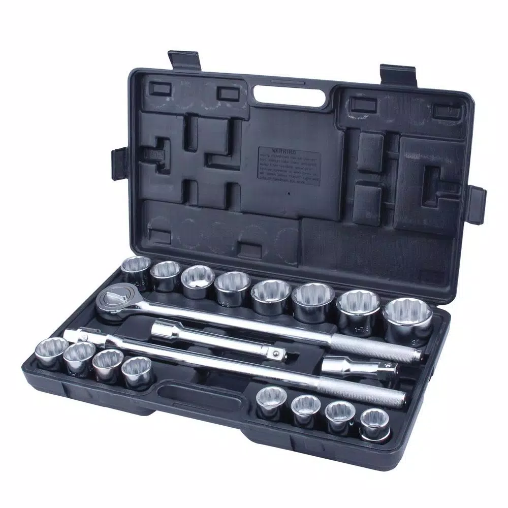 Deals 🧨 Steel Core 3/4 In. Heavy Duty Steel Jumbo Socket Set With Case (21-Piece) 👍
