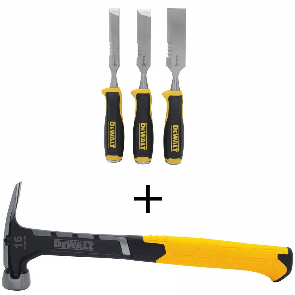 Promo 🔥 DEWALT Side Strike Chisel Set And 16 Oz. 🔨 Hammer (3-Piece) 🤩