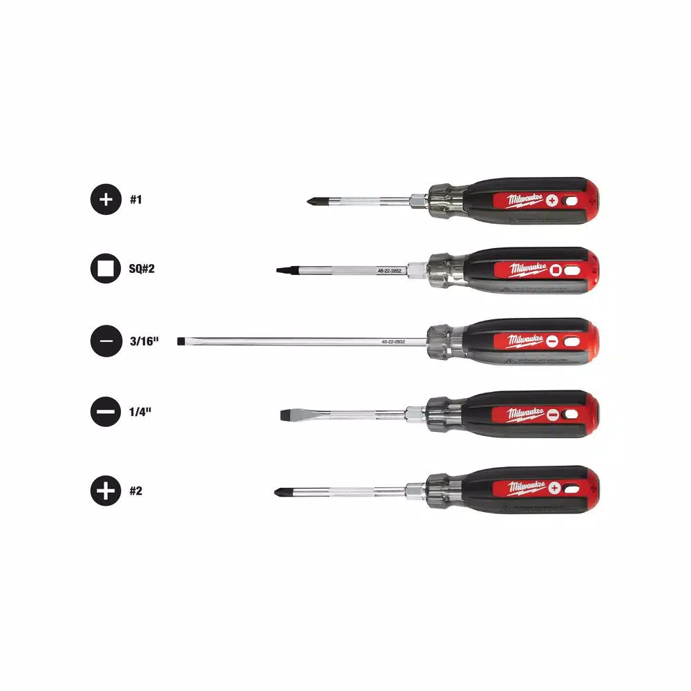 Hot Sale ⭐ Milwaukee Cushion Grip Screwdriver Set (5-Piece) 🎉