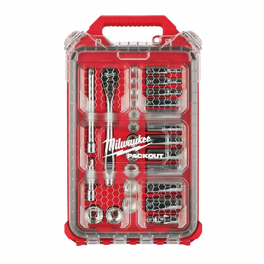 Brand new 𧨠Milwaukee 3/8 In. Drive SAE Ratchet And Socket Mechanics Tool Set With Packout Case (28-Piece) π€© 9 Brand new 𧨠Milwaukee 3/8 In. Drive SAE Ratchet And Socket Mechanics Tool Set With Packout Case (28-Piece) π€© - Image 7