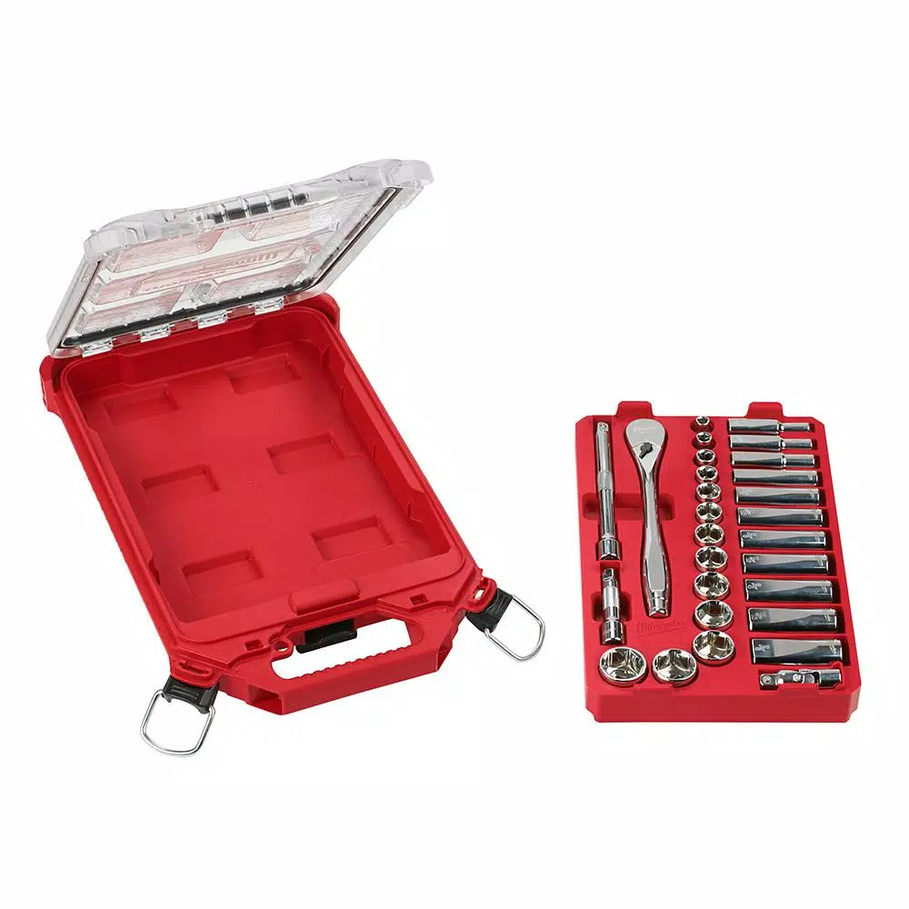 Brand new 𧨠Milwaukee 3/8 In. Drive SAE Ratchet And Socket Mechanics Tool Set With Packout Case (28-Piece) π€© 15 Brand new 𧨠Milwaukee 3/8 In. Drive SAE Ratchet And Socket Mechanics Tool Set With Packout Case (28-Piece) π€© - Image 13