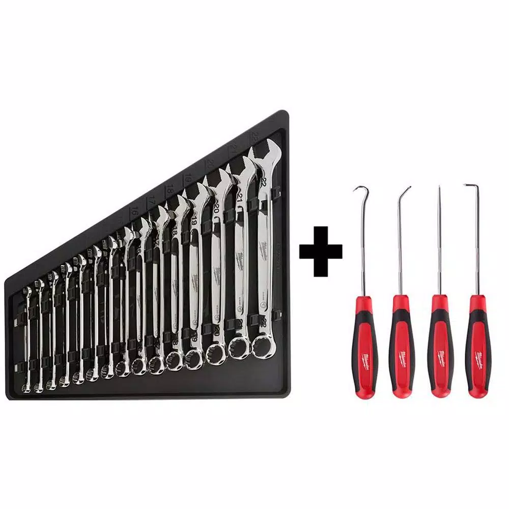 Cheapest 😀 Milwaukee Combination Metric 🔧 Wrench Mechanics Tool Set & Hook And Pick Set (19-Piece) 🌟