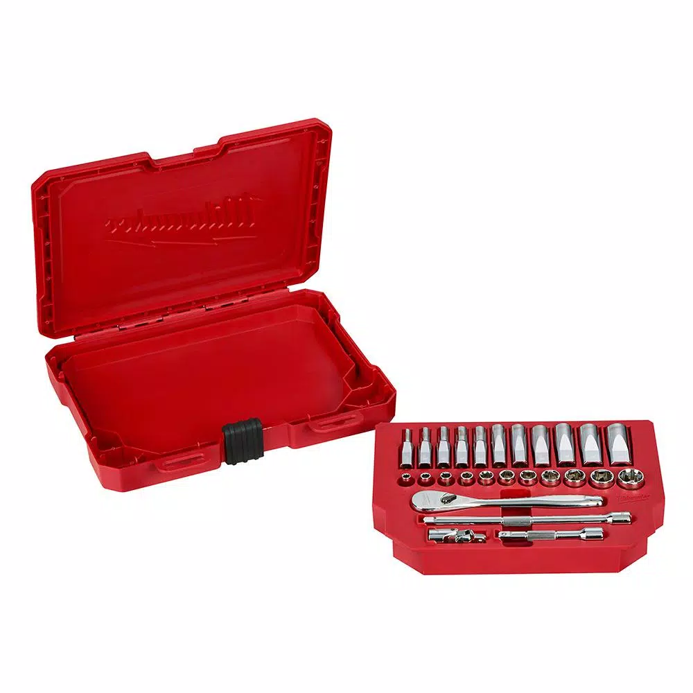 New โญ Milwaukee 1/4 In. Drive SAE Ratchet And Socket Mechanics Tool Set (26-Piece) ๐ 11 New โญ Milwaukee 1/4 In. Drive SAE Ratchet And Socket Mechanics Tool Set (26-Piece) ๐ - Image 9